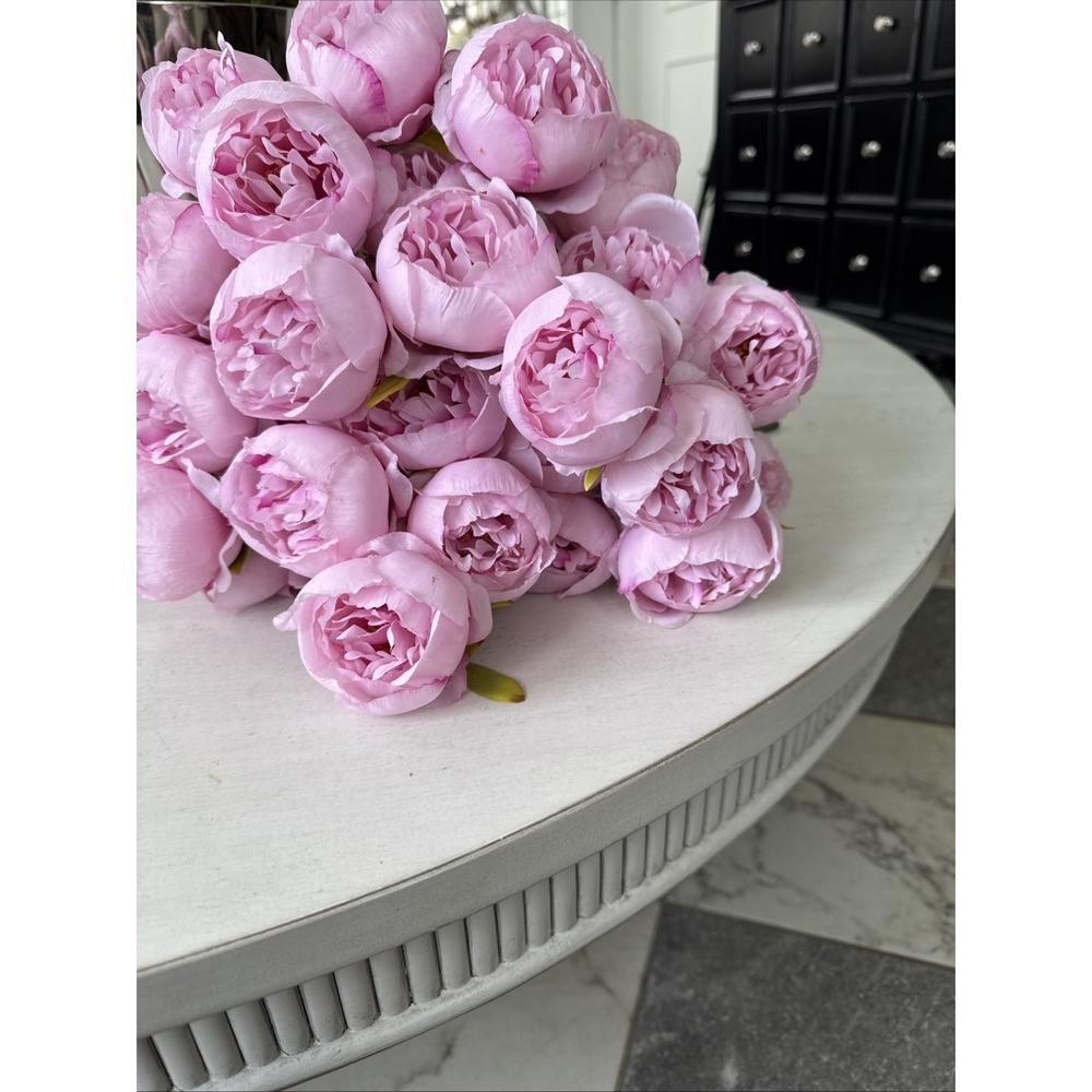 Rose Pink Peony Artificial Flowers Silk Bouquet 35 Heads - Faux Flowers - Picture 3 of 6
